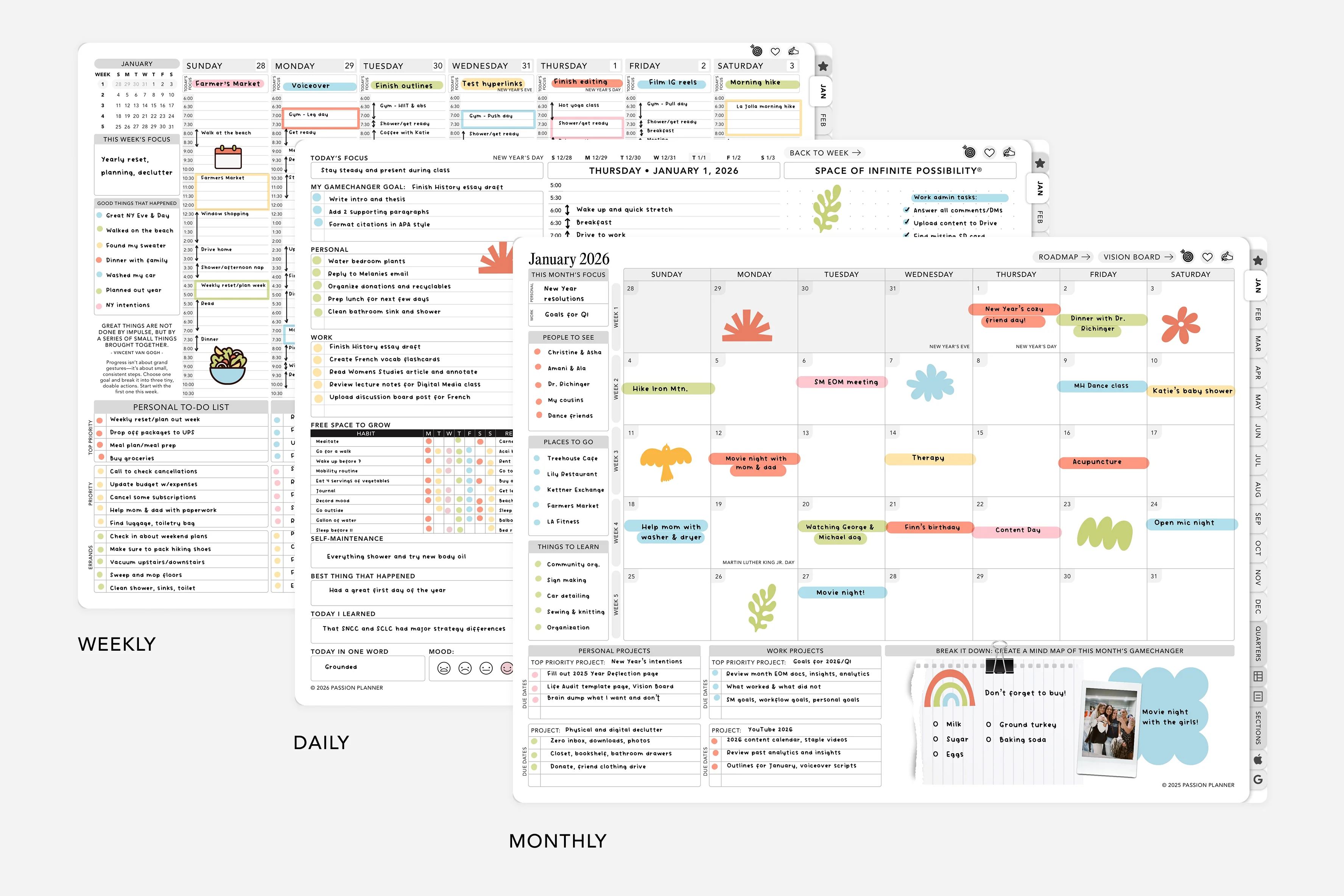 Digital Planner - 2026 Weekly & Daily - Elite Black Bundle - Image 3