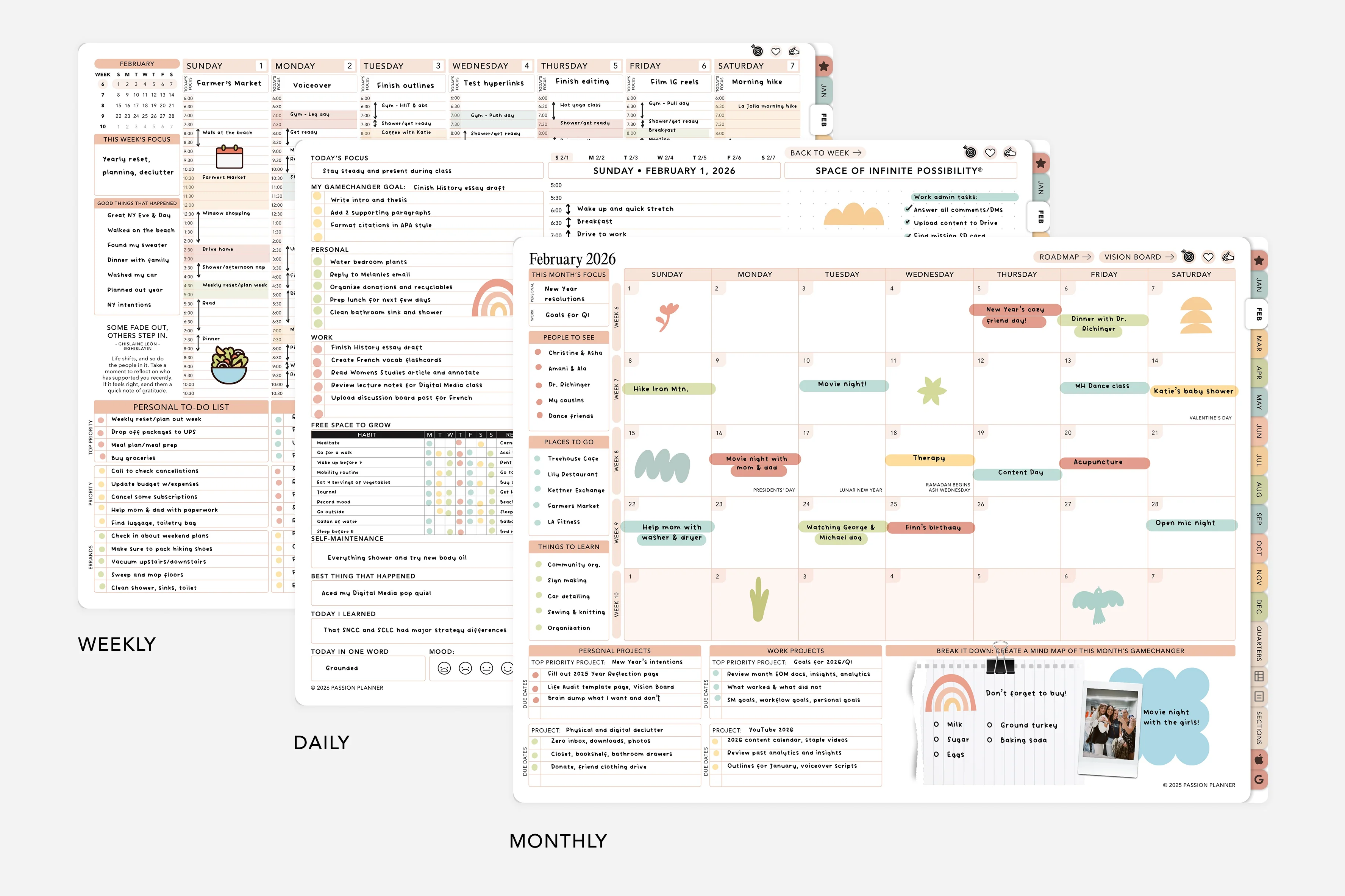 Digital Planner - 2026 Weekly & Daily - Tranquil Hues Bundle - Image 3