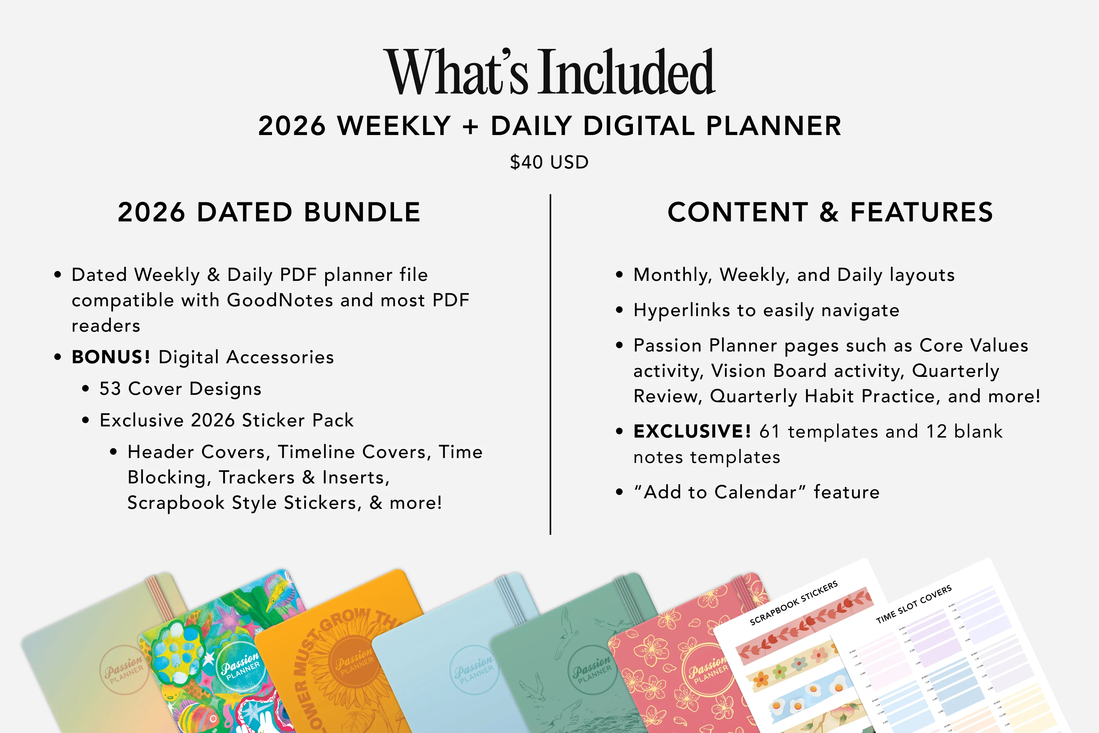 Digital Planner - 2026 Weekly & Daily - Tranquil Hues Bundle - Image 4