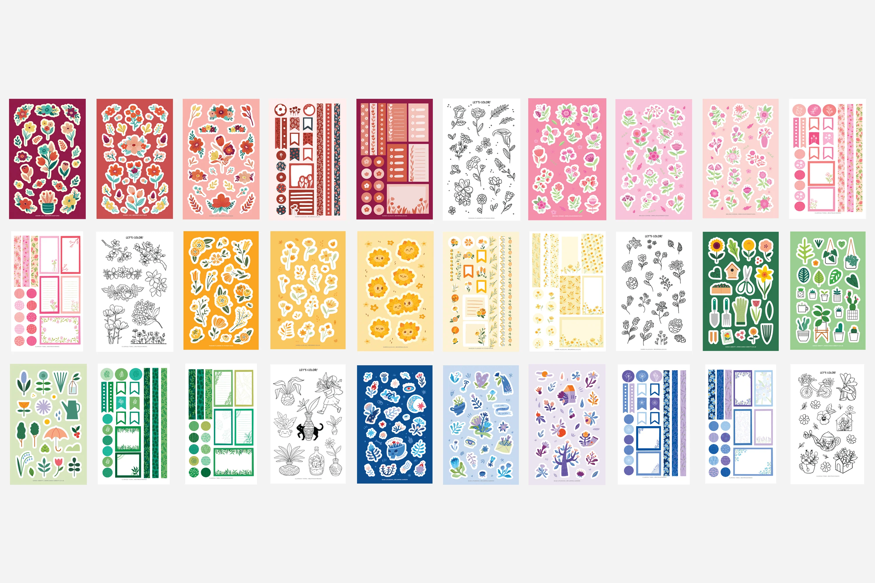 Digital Florals & Foliage Sticker Book - Image 3