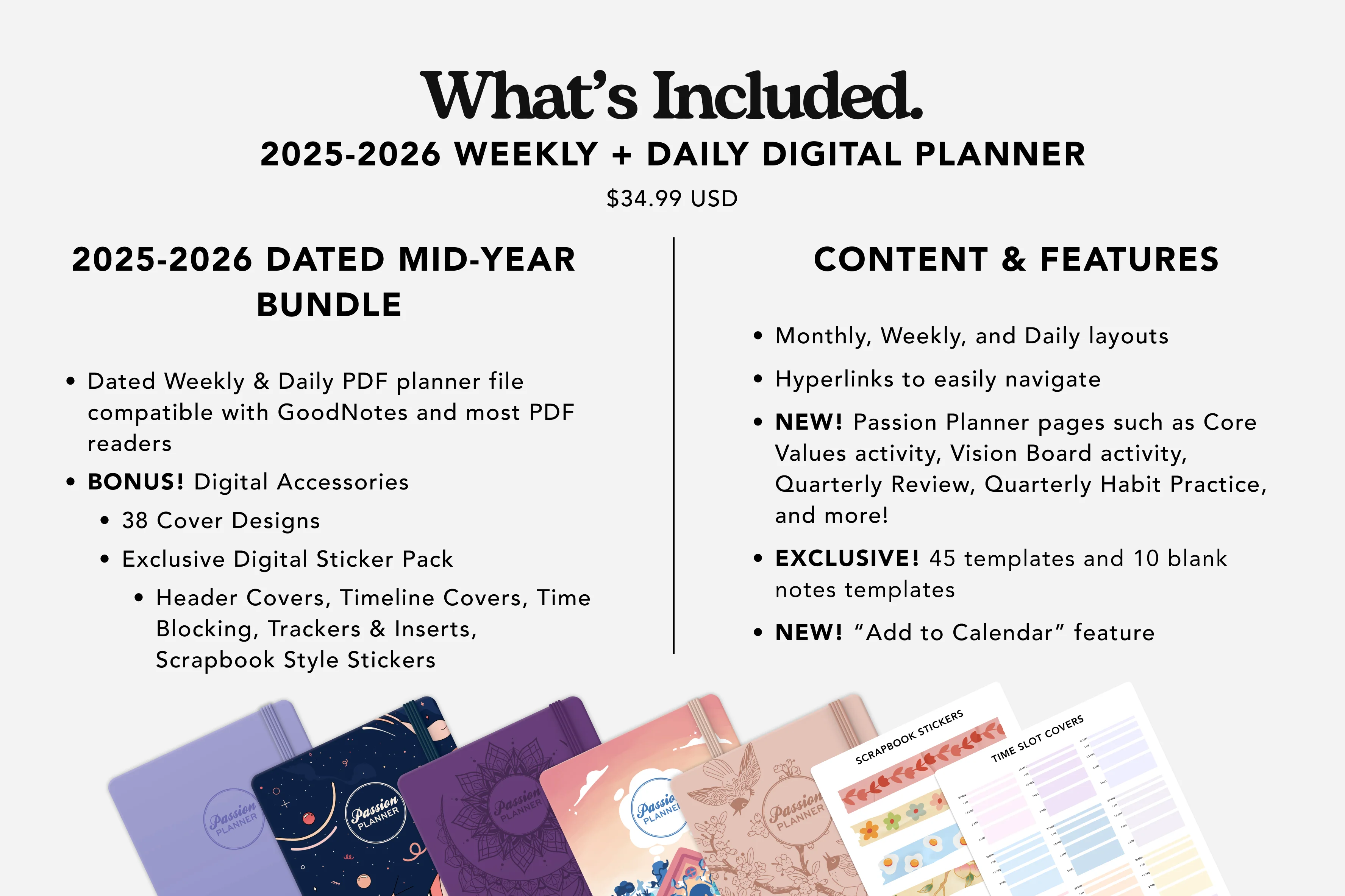 Digital Mid-Year Planner - 2025-2026 Weekly & Daily - Dreamy Dusk Bundle - Image 3