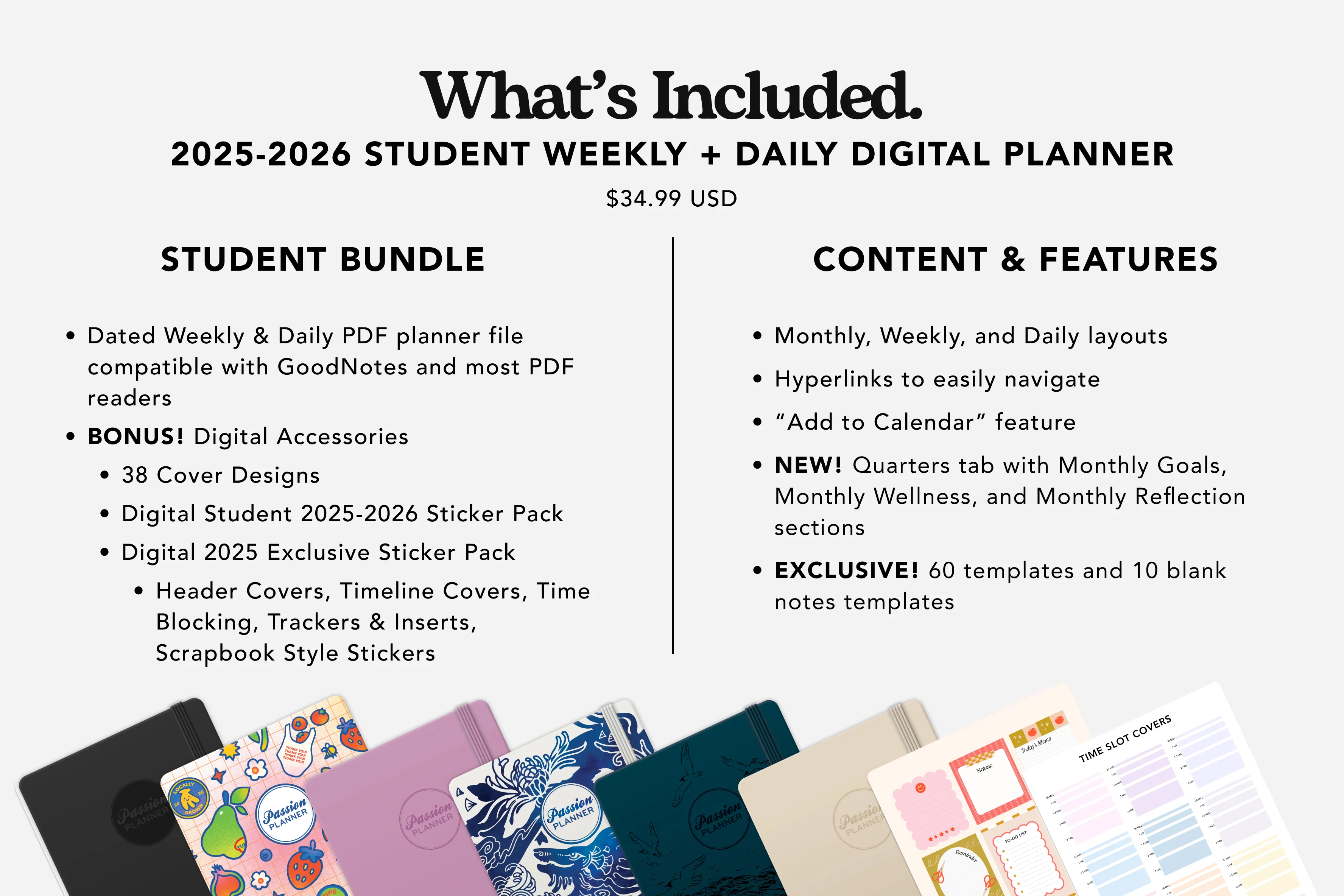 Digital Student Planner - 2025-2026 Weekly & Daily - Elite Black Bundle - Image 4