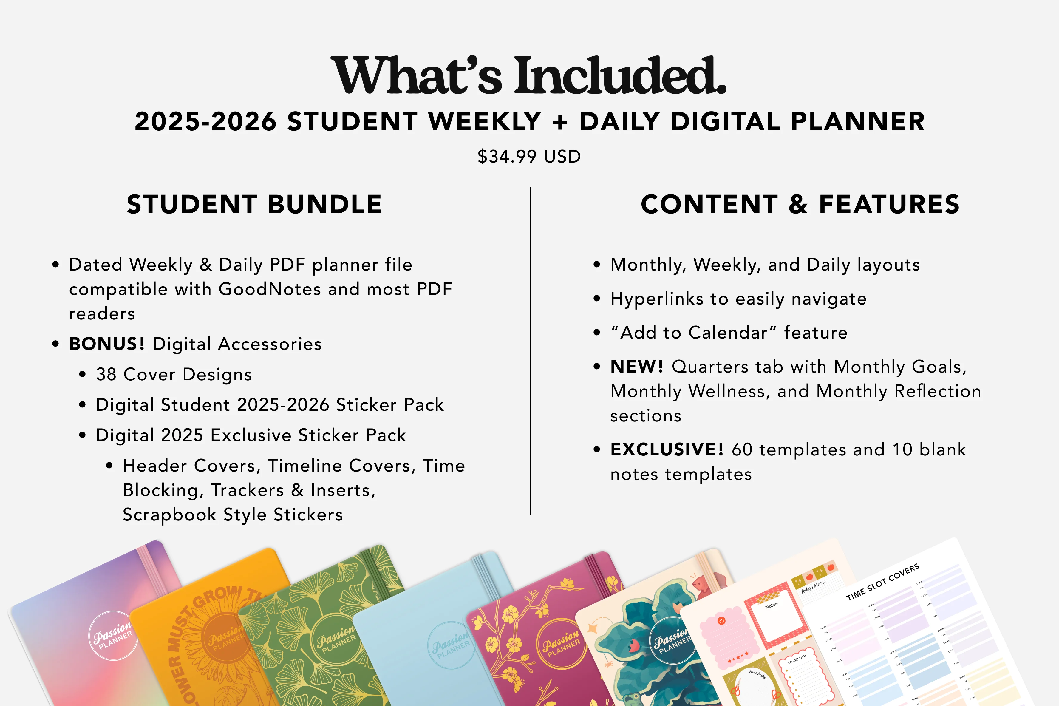 Digital Student Planner - 2025-2026 Weekly & Daily - Rainbow Prisma Bundle - Image 4