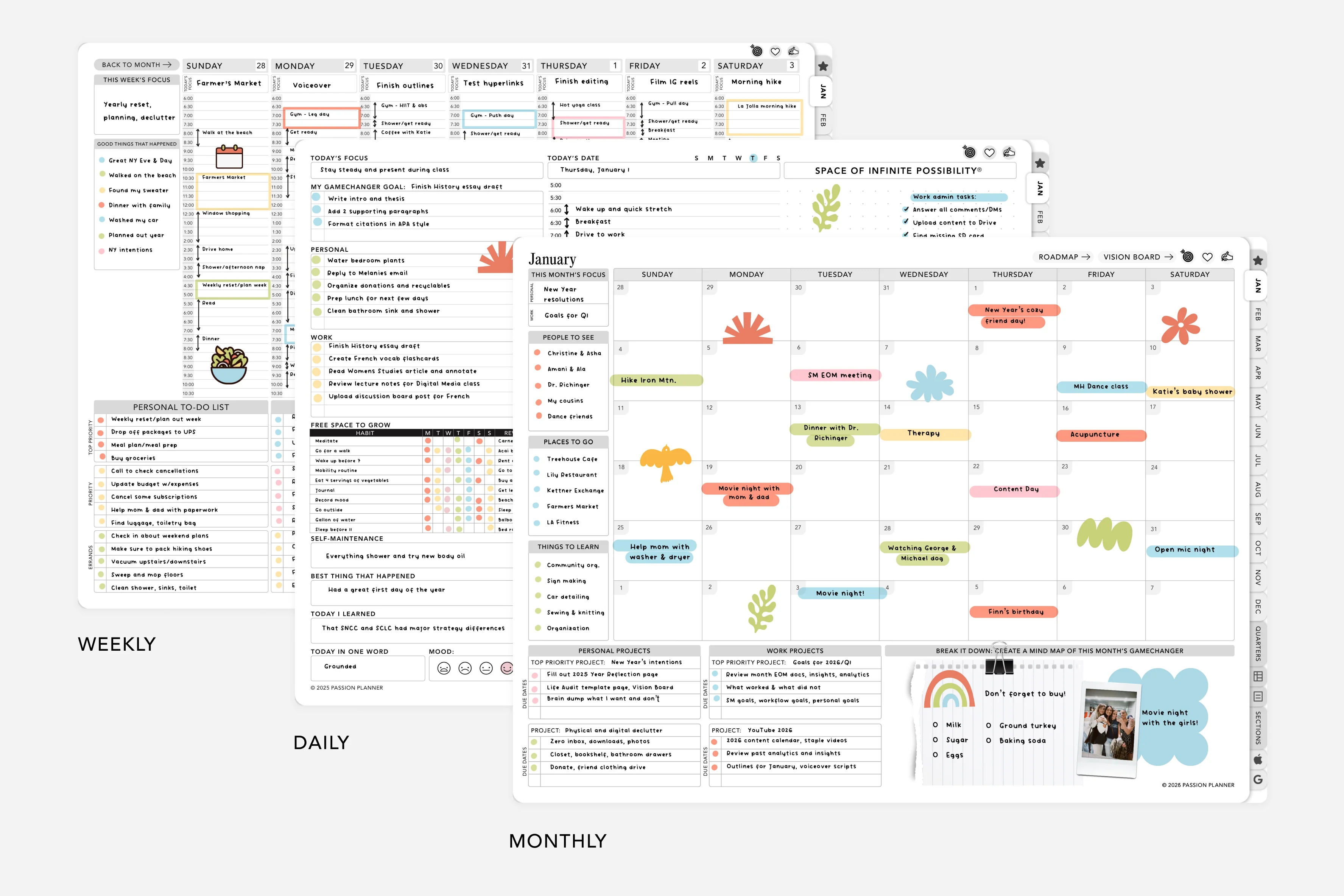 Digital Planner - Undated Weekly & Daily - Elite Black Bundle - Image 3