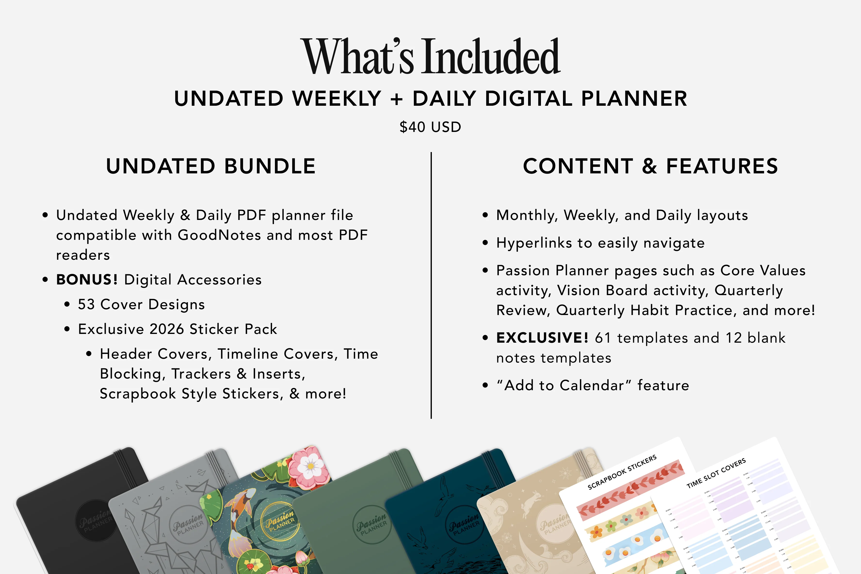 Digital Planner - Undated Weekly & Daily - Elite Black Bundle - Image 4
