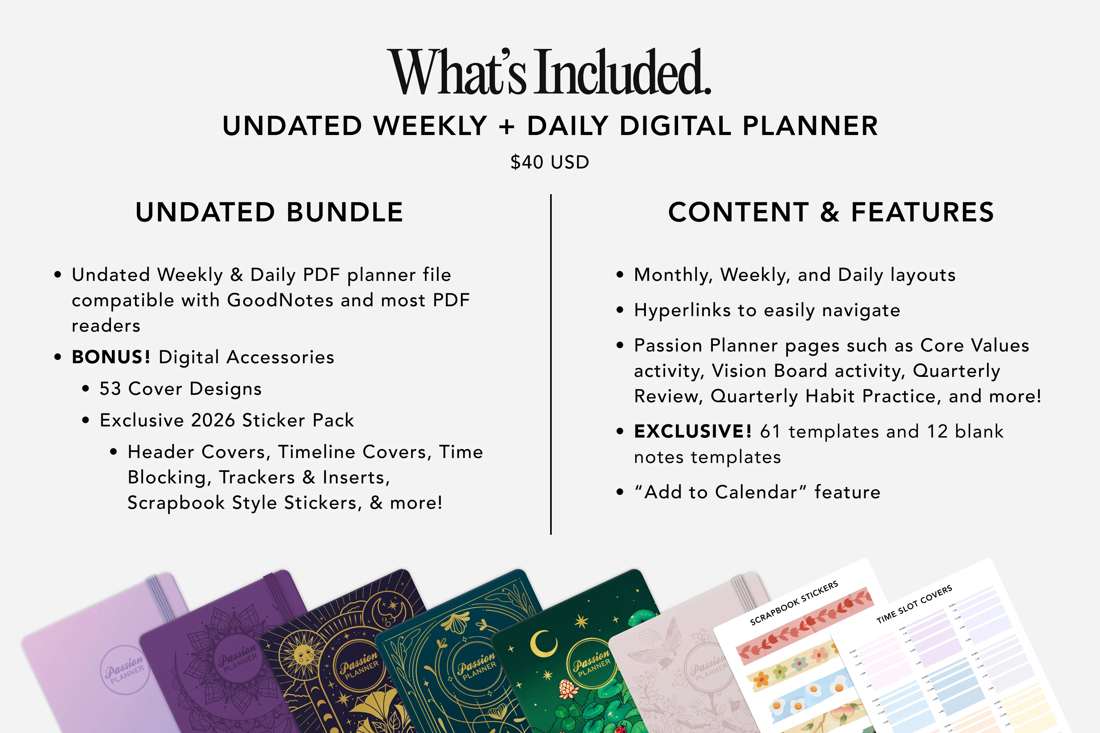 Digital Planner - Undated Weekly & Daily - Lavender Dream Bundle - Image 4