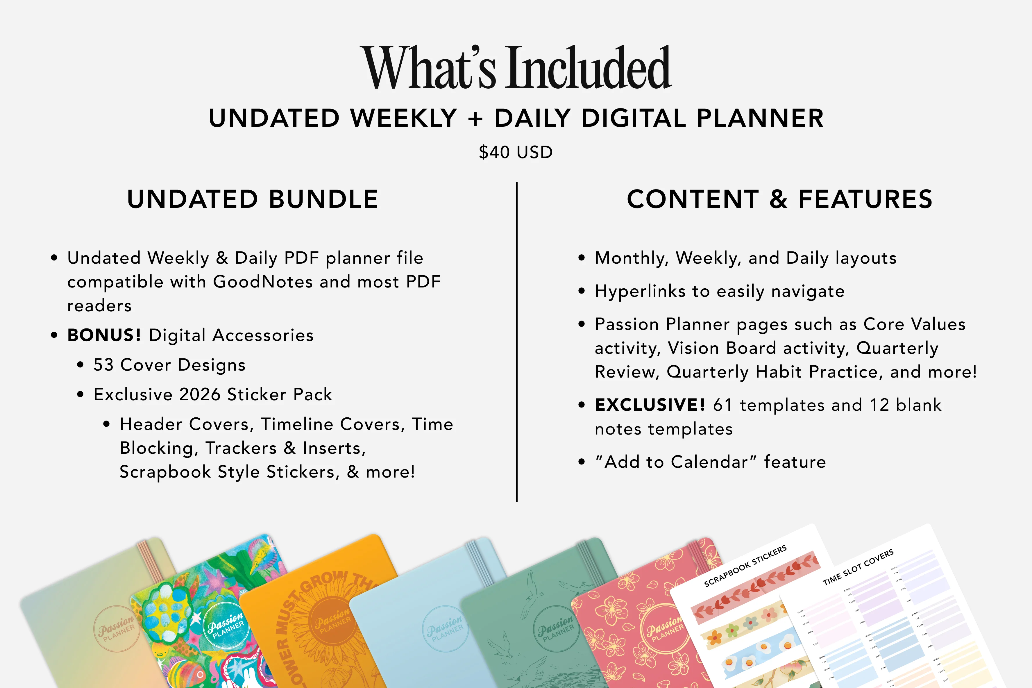 Digital Planner - Undated Weekly & Daily - Tranquil Hues Bundle - Image 3