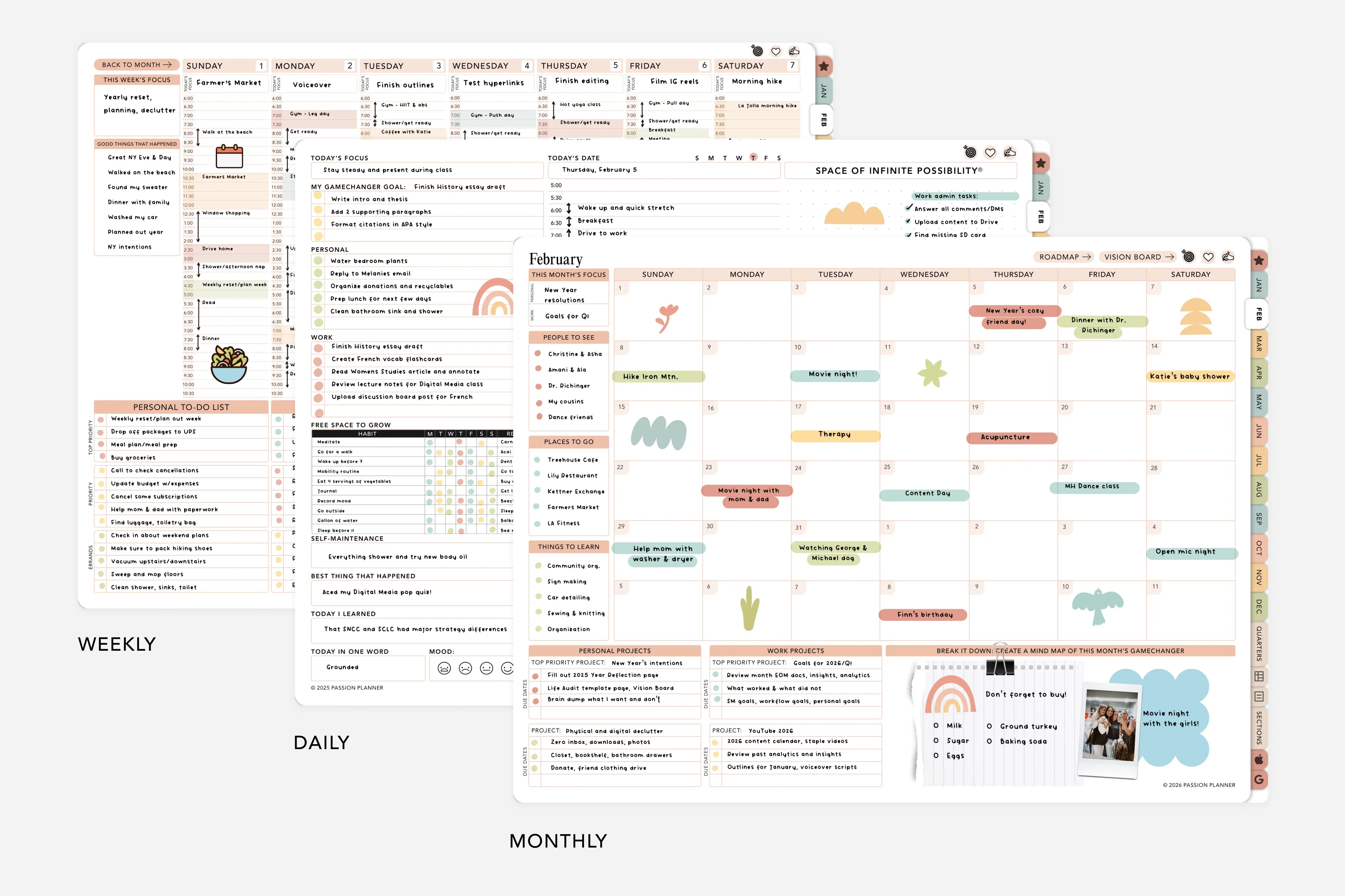 Digital Planner - Undated Weekly & Daily - Tranquil Hues Bundle - Image 4