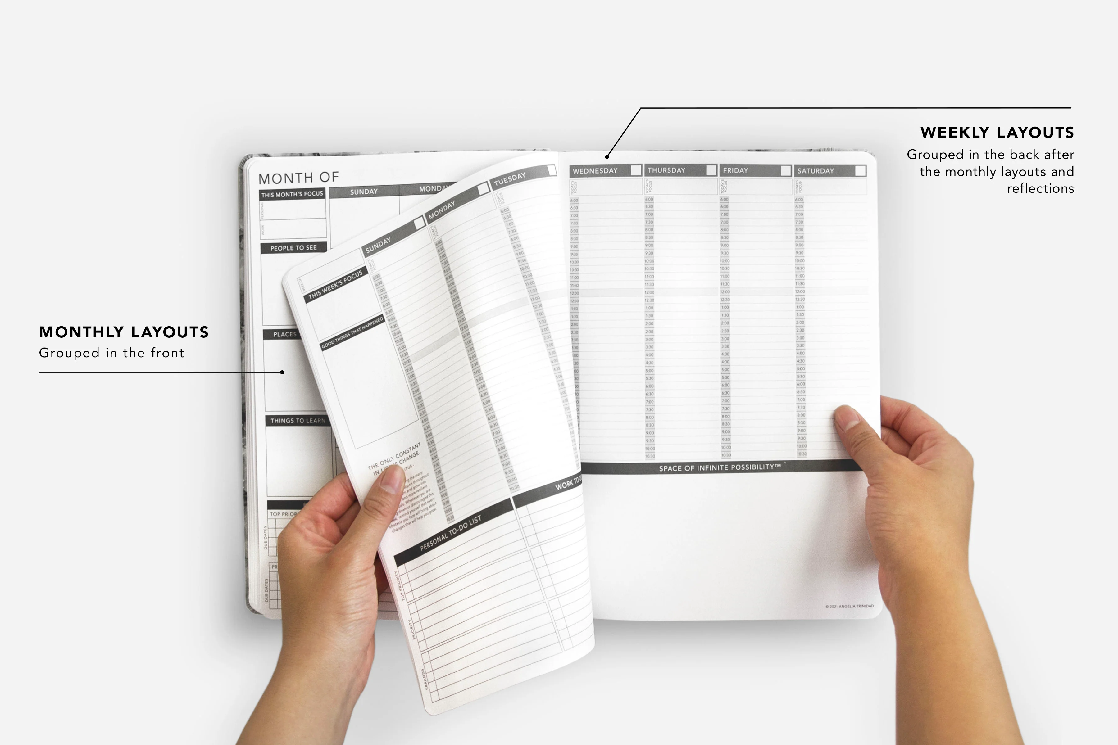 Weekly Undated Planner - Sakura Melody Rose Gold - Image 3